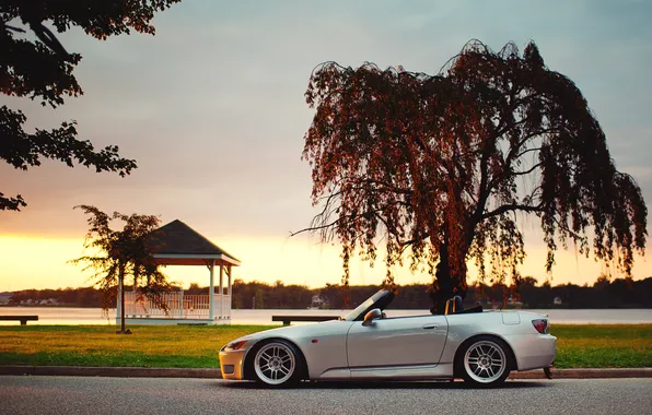 Picture sunset, honda, s2000, s2k, enkei