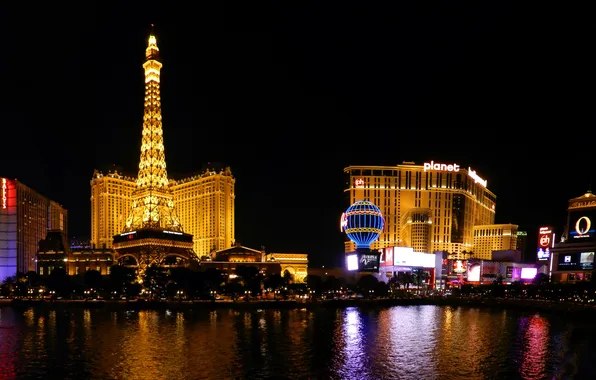 Picture photo, Home, Night, The city, River, Las Vegas, USA