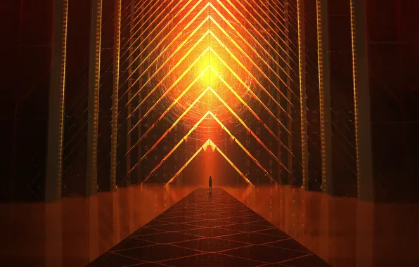 Bridge, People, Light, Silhouette, Light, Art, Art, Bridge