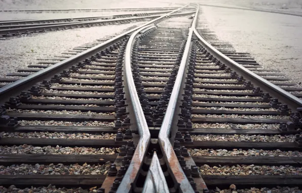 Picture metal, lines, railroad, sleepers