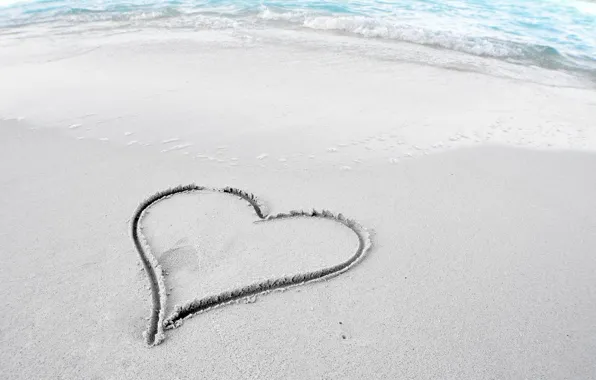 Picture sand, beach, mood, Wallpaper, shore, heart