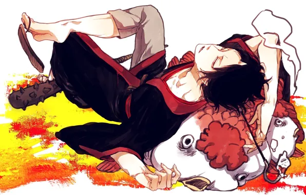 Fish, guy, laziness, club, Hoozuki no Reitetsu, Hoozuki, Cold-Blooded Hozuki