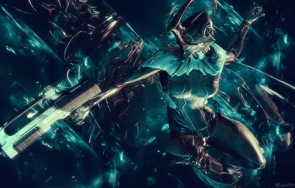 Gun, weapons, the game, being, art, alien, Warframe