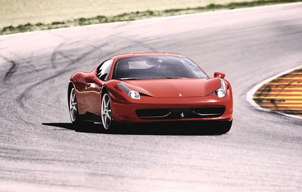 Picture Red, Auto, Ferrari, Asphalt, Ferrari, Track, 458, Italia