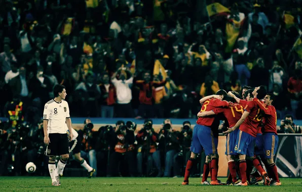 Field, grass, joy, people, football, victory, sadness, sport