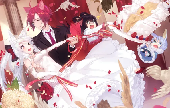 Love, Pair, Cake, Wedding