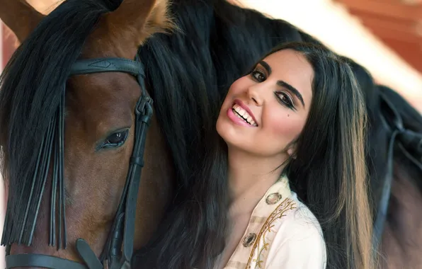 Picture girl, horse, Sabina Delgado