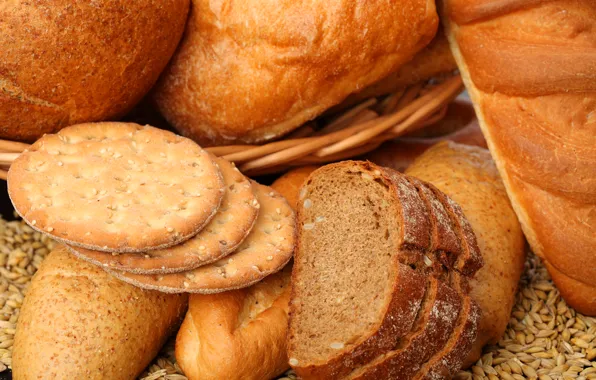 Picture grain, cookies, bread, cakes, chunks, cumin