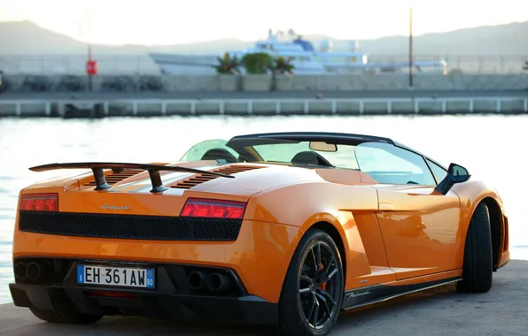 Picture spoiler, convertible, rear view, Lamborghini, Gallardo, lamborghini gallardo lp570-4 spyder performante