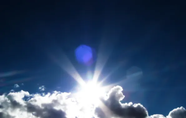 Clouds, light, nature, the sky. sun. rays