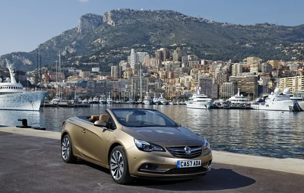 The city, photo, coast, convertible, car, Vauxhall, 2013, Waterfall