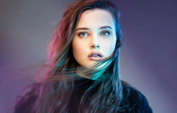Picture eyes, look, girl, light, face, hair, portrait, Katherine Langford