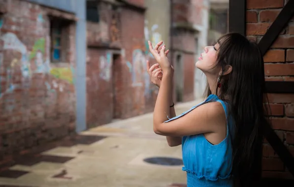Girl, pose, hands, Asian, cutie
