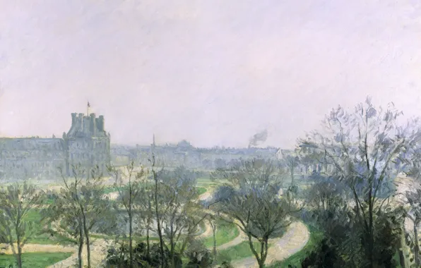 Picture landscape, the city, Park, picture, Camille Pissarro, The Tuileries Garden