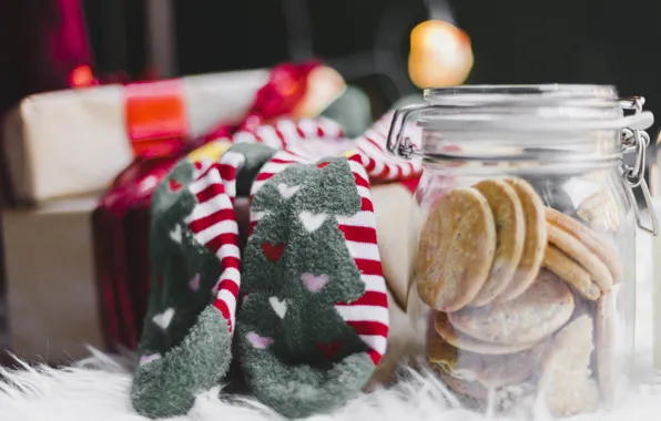 Holiday, new year, cookies, Bank, mittens