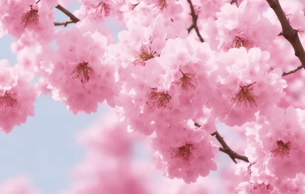 Flower, flowers, background, tree, pink, Wallpaper, Sakura, wallpaper