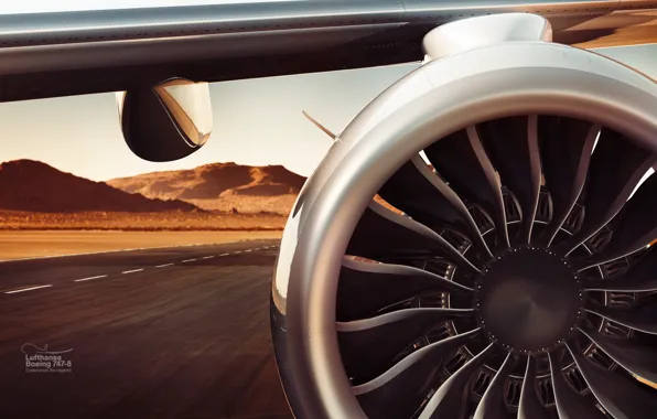 Picture Engine, Lufthansa, Boeing 747-8, Turbofan