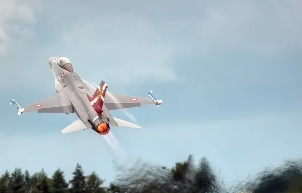 The sky, fighter, the rise, Fighting Falcon, F-16C, "Fighting Falcon"