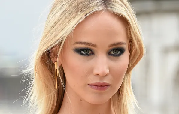 Portrait, actress, blonde, beauty, bokeh, Jennifer Lawrence, Jennifer Lawrence