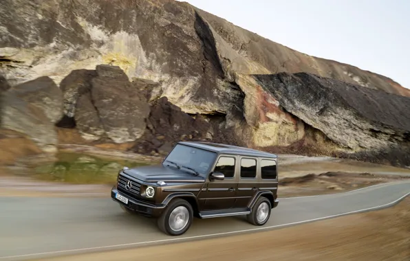 Picture road, rocks, Mercedes-Benz, speed, 2018, G-Class