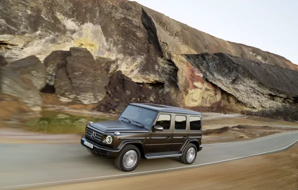 Road, rocks, Mercedes-Benz, speed, 2018, G-Class