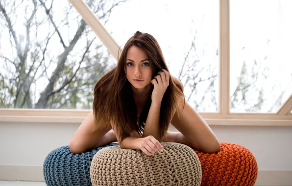 Model, Looking At Camera, Ottomans, Micheala Isizzu, Sensual Gaze, At The Window