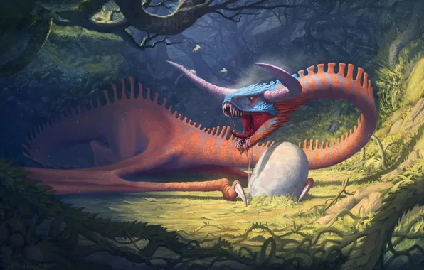 Fantasy, dragon, egg, art, masonry