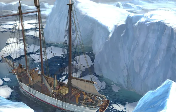 Cold, ship, art, ice, ice, ran pota
