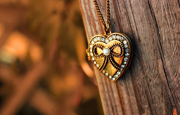 Picture stones, tree, heart, blur, pendant, chain, heart, suspension