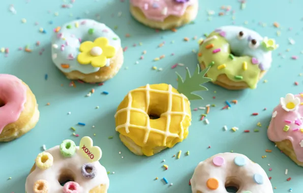 Colorful, donuts, glaze, donuts