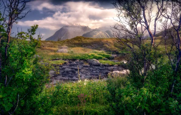 The sky, mountains, nature