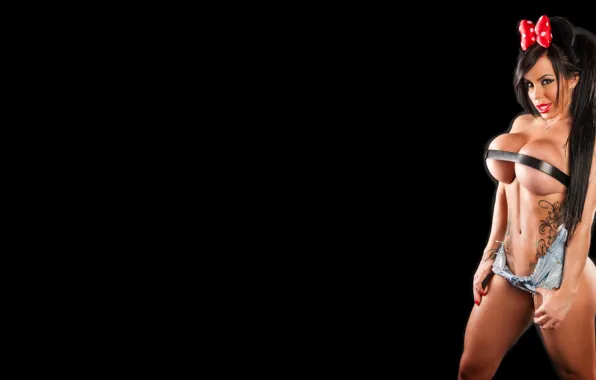 Sexy, boobs, model, jeans, models, pose, busty, Marina Brass