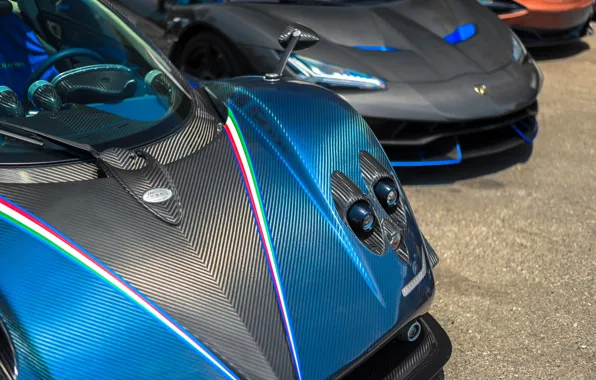 Picture Lamborghini, Carbon, Blue, Zonda R, Centennial, Pagany