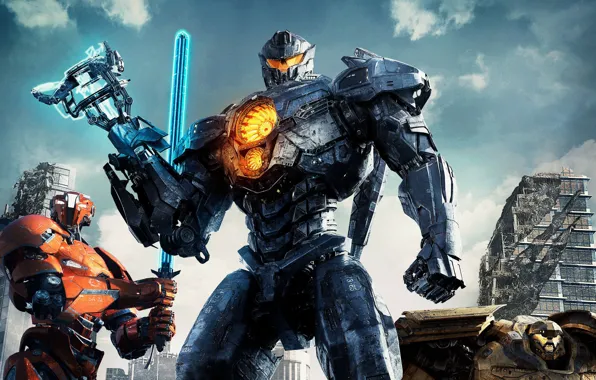 Fiction, robots, poster, Pacific rim 2, Pacific Rim Uprising