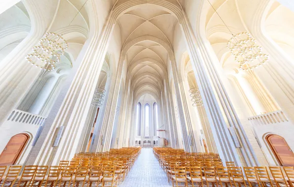 Denmark, Copenhagen, the nave, the Church Grundtvig