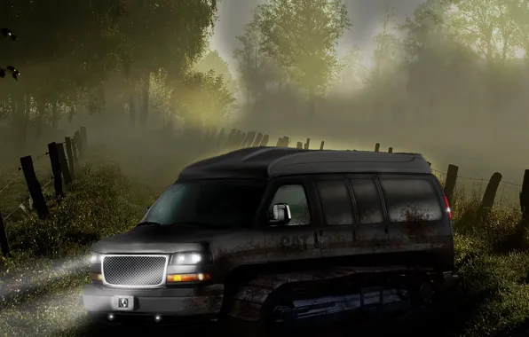 Picture car, machine, photoshop, bus, auto, Rover, GMC