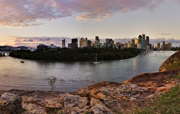 Bridge, river, home, yacht