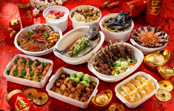 Fish, meat, vegetables, meals, cuts