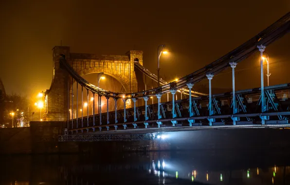 Light, bridge, night