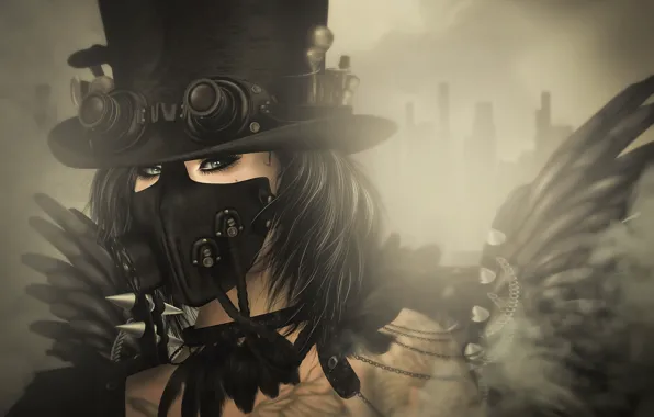 Picture girl, style, Steampunk