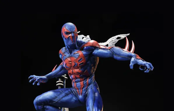 Picture costume, black background, suit, Miguel O'hara, spider-man 2099, spider-man 2099