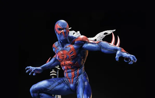 Costume, black background, suit, Miguel O'hara, spider-man 2099, spider-man 2099