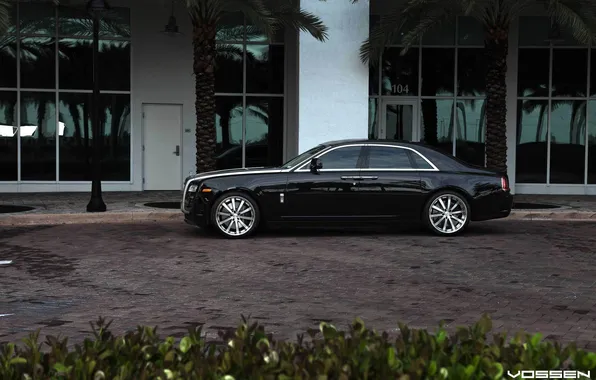 Picture machine, asphalt, black, rolls royce, ghost, luxury