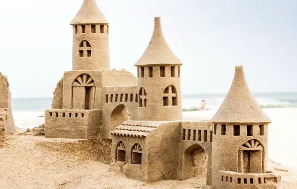 Sand, beach, castle, beach, sand, castle, sand castle