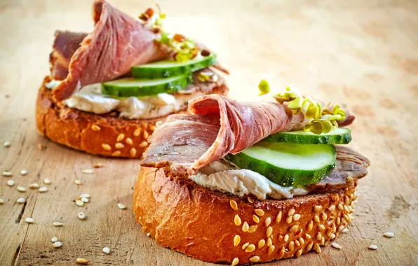Wallpaper cheese, meat, cucumbers, sandwiches