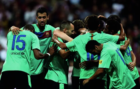 The game, Sport, Football, FC Barcelona, Joy, Players