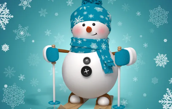 Picture new year, Christmas, winter, snow, snowman, snegovi