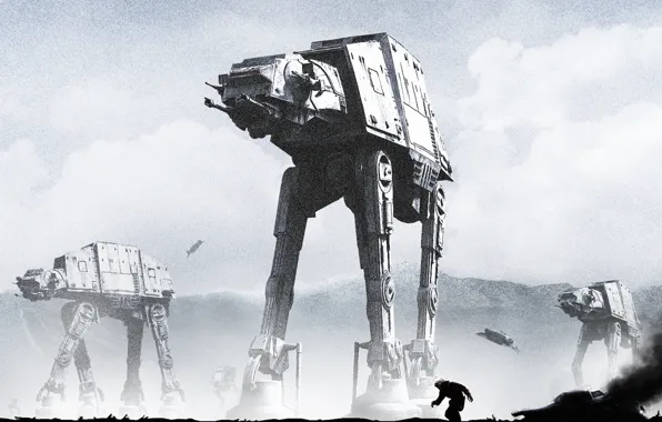 Robot, star wars, art, walker, The Empire Strikes Back, Star Wars: Episode V - The …
