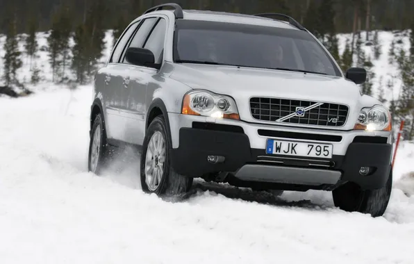Winter, snow, Volvo