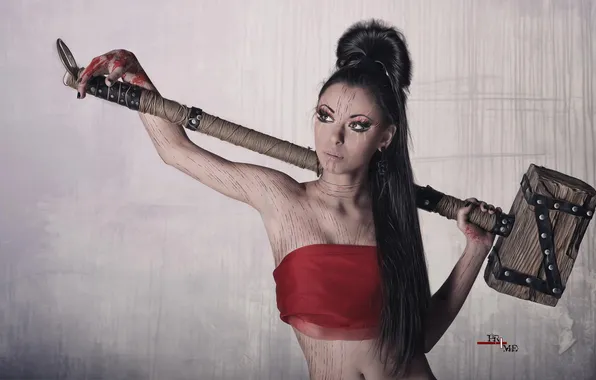Eyes, look, girl, hammer, art, hairstyle, lips, photographer